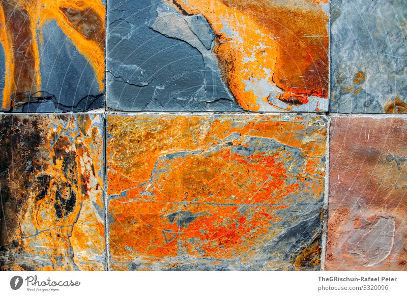 slabs Art Brown Gray Orange Record Structures and shapes Pattern Dye Progress Copper Rust Division Background picture Colour photo Exterior shot Experimental
