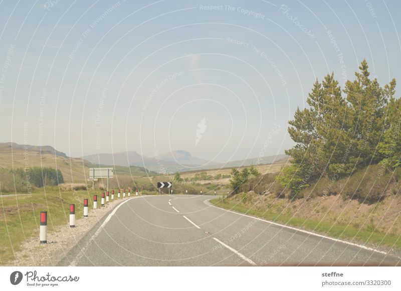 winding country road Street Country road Curve Trip Left-hand traffic Land Feature Vacation mood Scotland