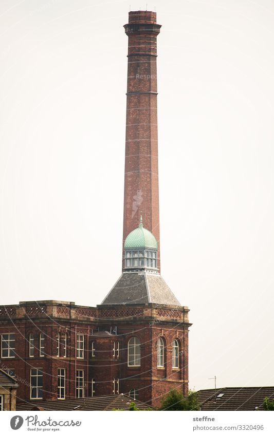 chimney Factory Old Brick facade Industry technological change Change Production England Scotland paisley Colour photo Exterior shot Deserted Copy Space left