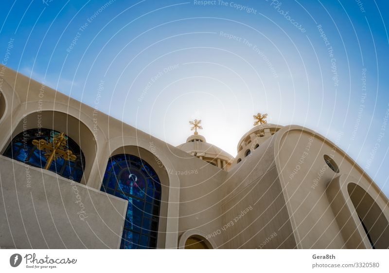 domes and crosses of a Christian church in Egypt Vacation & Travel Tourism Adventure Summer House (Residential Structure) Sky Climate Warmth Church Architecture