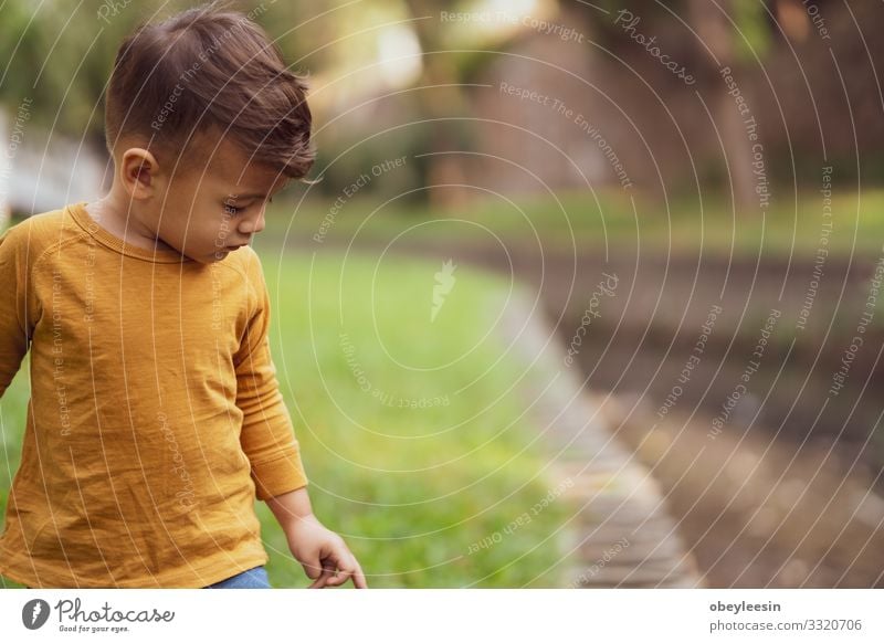 happy young boy playing outdoors in the park Lifestyle Joy Happy Leisure and hobbies Playing Child Boy (child) Man Adults Family & Relations Friendship Infancy