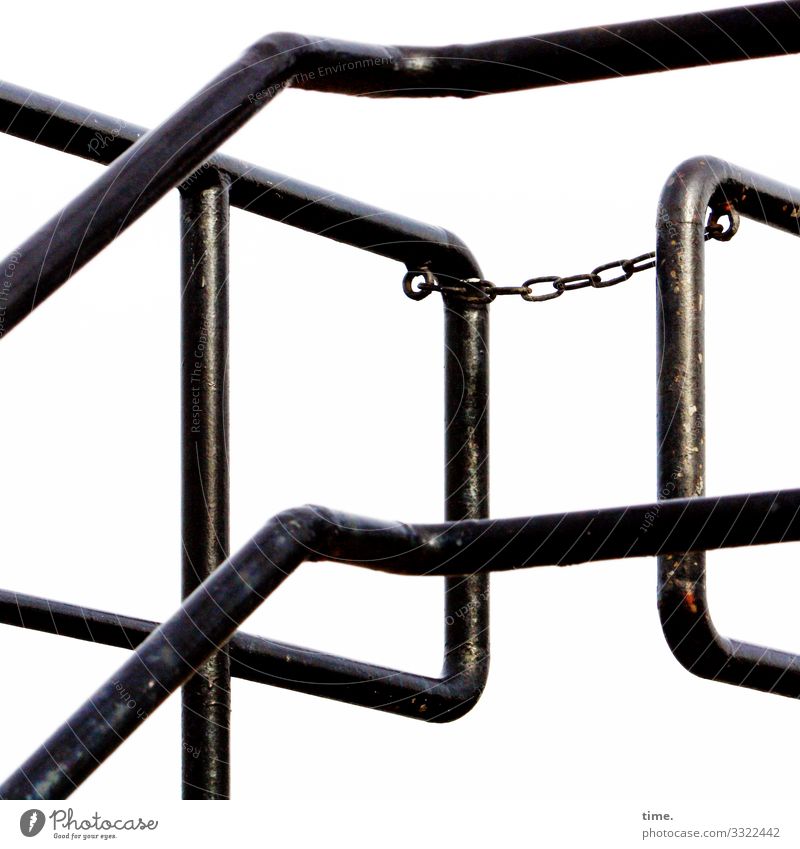 Chains (5) Iron-pipe Handrail Metal Steel Line Stripe Black Safety Protection Responsibility Endurance Unwavering Orderliness Accuracy Inspiration