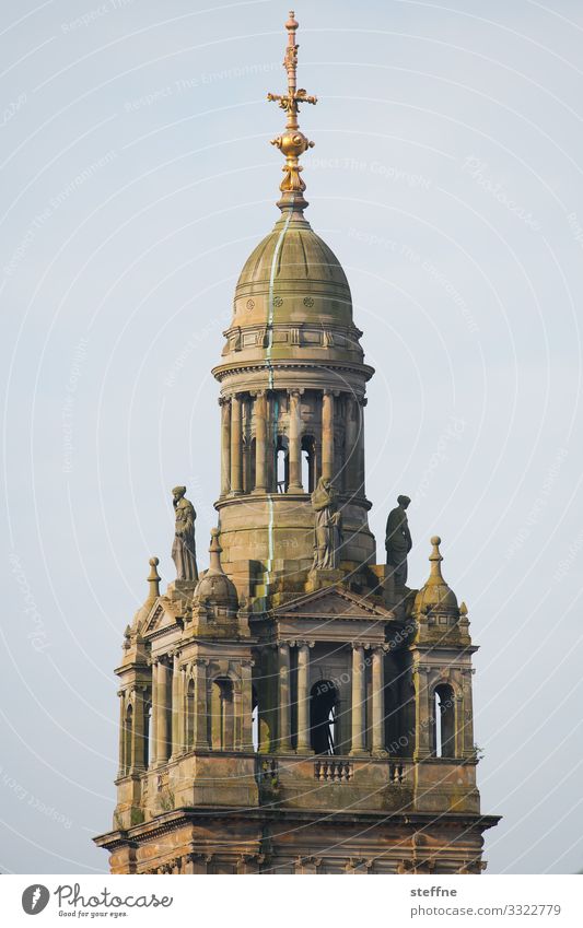 Glasgow City Council Old town City hall Manmade structures Architecture Tourist Attraction Landmark Esthetic Historic Sunrise City hall tower Graceful