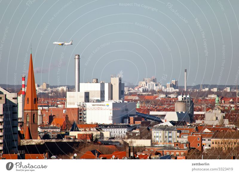 Air traffic over Moabit Berlin City Germany Far-off places Capital city Horizon Vacation & Travel Travel photography Skyline Town Tourism City life Review