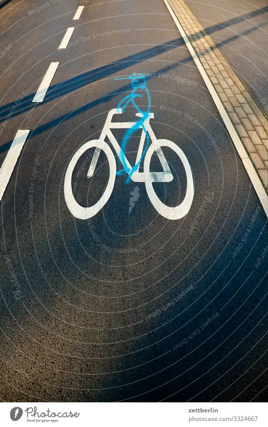 bicycle tour Asphalt Lane markings Bicycle Cycling Cycling tour Signage Clue Illustration Corner Curve Line Man Signs and labeling Human being Navigation