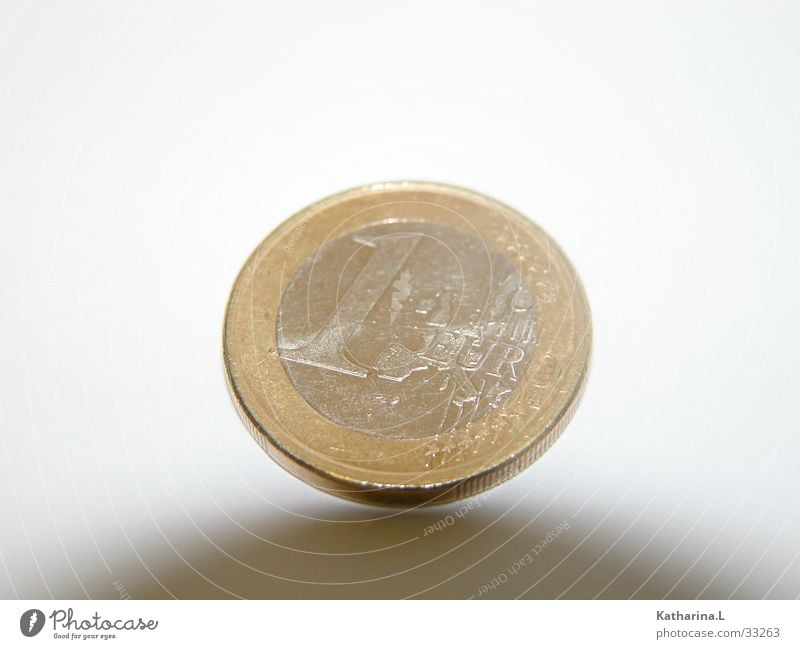 Euro coin Coin Money Hover Things 1 Euro Shadow Perspective