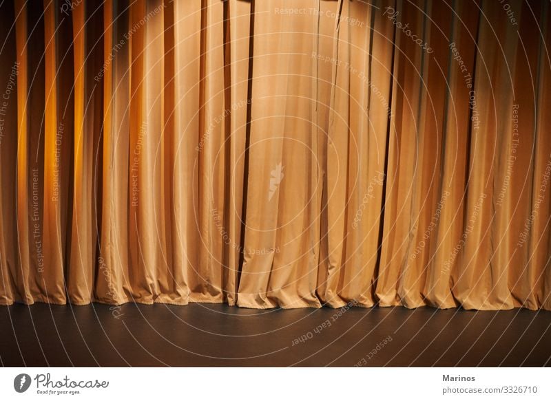 Brown curtains of a theater as background. Entertainment Award ceremony Art Theatre Concert Orchestra Cinema Cloth Dark Curtain stage Velvet movie performance