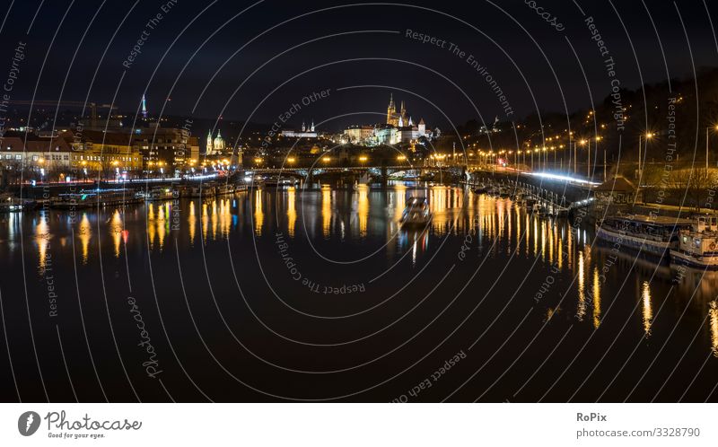 City of Prague at night. Lifestyle Luxury Style Design Relaxation Vacation & Travel Tourism Sightseeing City trip Economy Trade Services Environment Nature