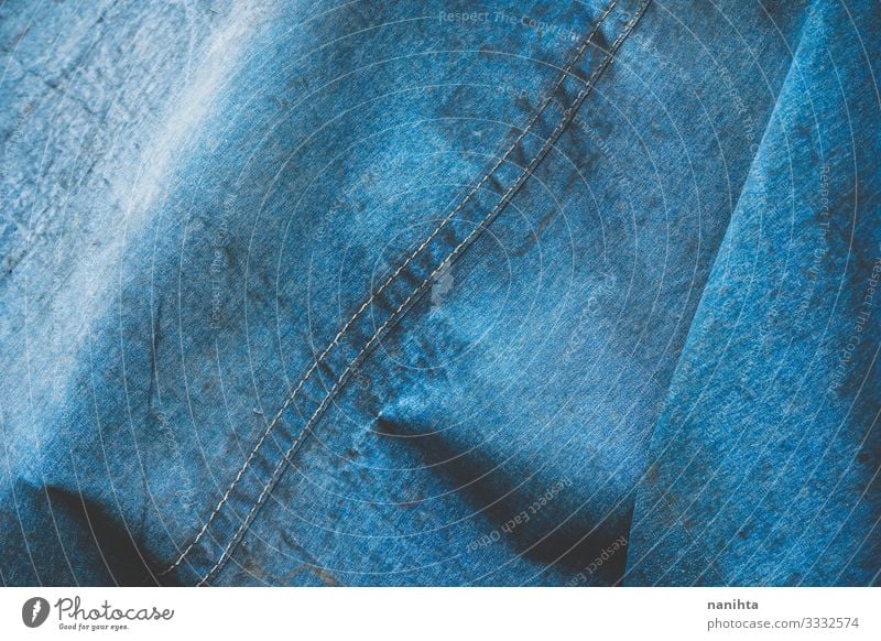 Blue, dirty and old blue textile texture Waves Jeans Old Dirty Simple Natural Sewing Consistency textured wrinkles tones cold cold tones Surface Resource