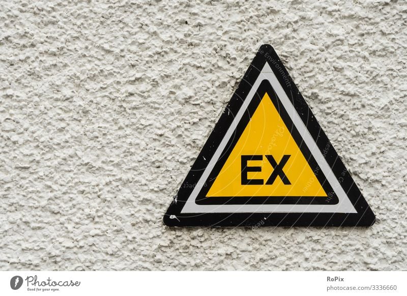 Explosion danger warning sign. Lifestyle Style Vacation & Travel Tourism Sightseeing Education Science & Research Work and employment Profession Workplace
