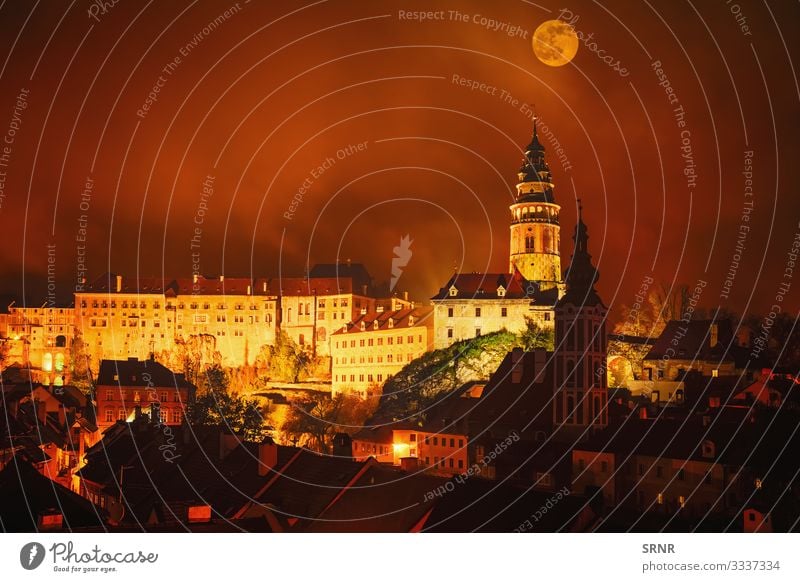 Cesky Krumlov Vacation & Travel Tourism Trip Sightseeing Hiking Town Old town Castle Places Architecture Dark Retro Ancient Bohemian Crumlaw castle tower