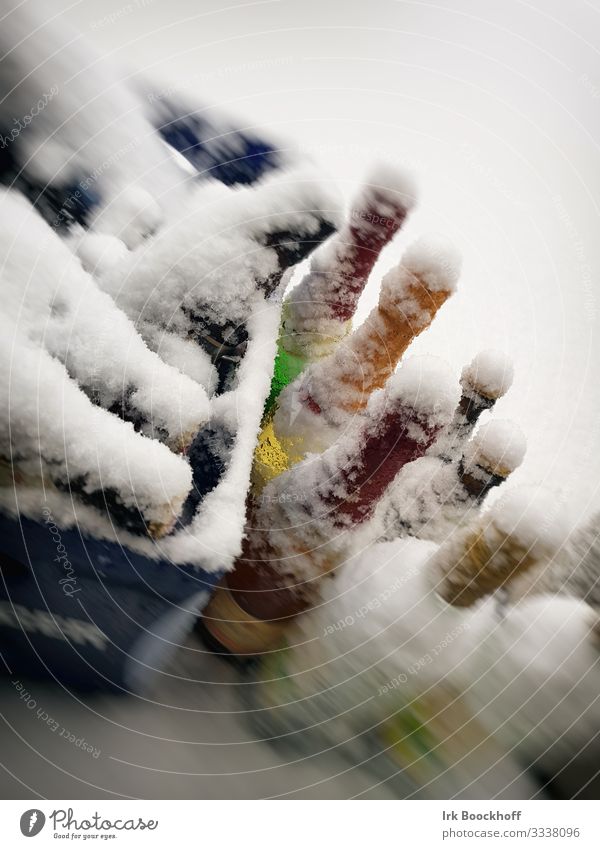 snowy bottles on the balcony Beverage Alcoholic drinks Bottle Drinking New Year's Eve Winter Snow Glass Cold Joy Colour photo Exterior shot Deserted Twilight