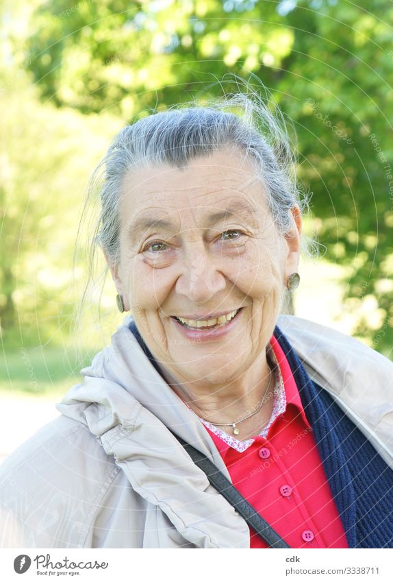 In old age: happy and content Face Wellness Well-being Contentment Relaxation Trip Summer Hiking Feminine Female senior Woman Mother Adults Grandmother