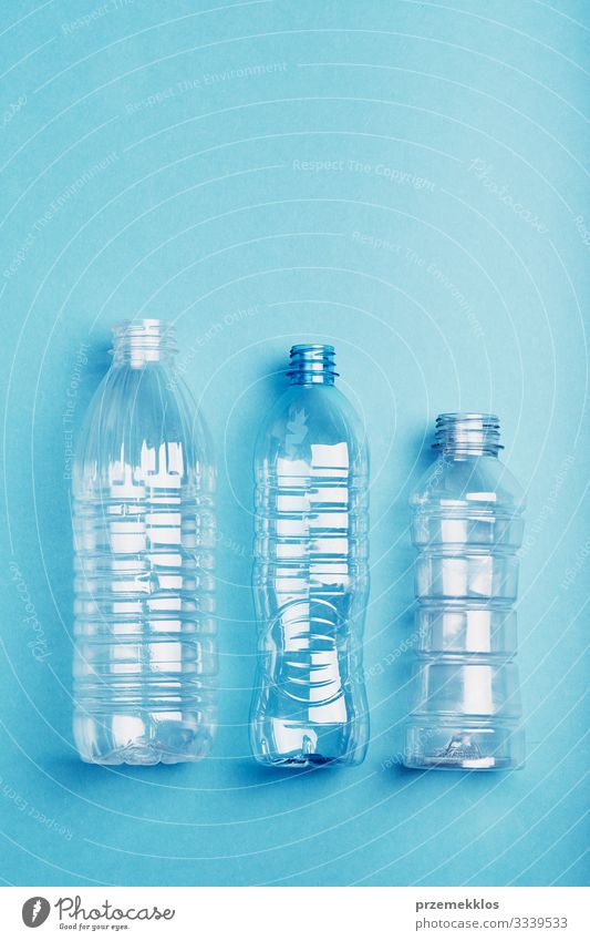 Empty plastic bottles collected to recycling Bottle Save Environment Container Packaging Plastic packaging Blue Environmental pollution Environmental protection