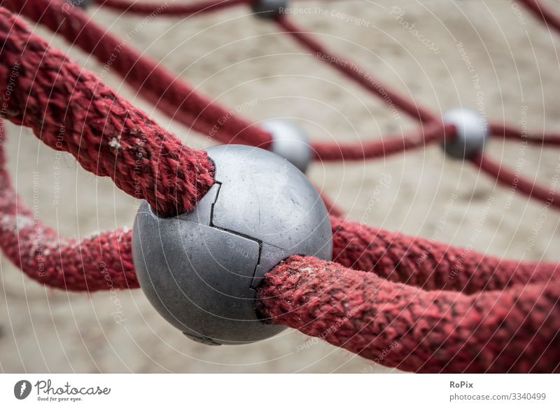 Rope network on a playground. Lifestyle Style Fitness Wellness Leisure and hobbies Playing Education Kindergarten Child School Schoolyard Economy Industry Trade