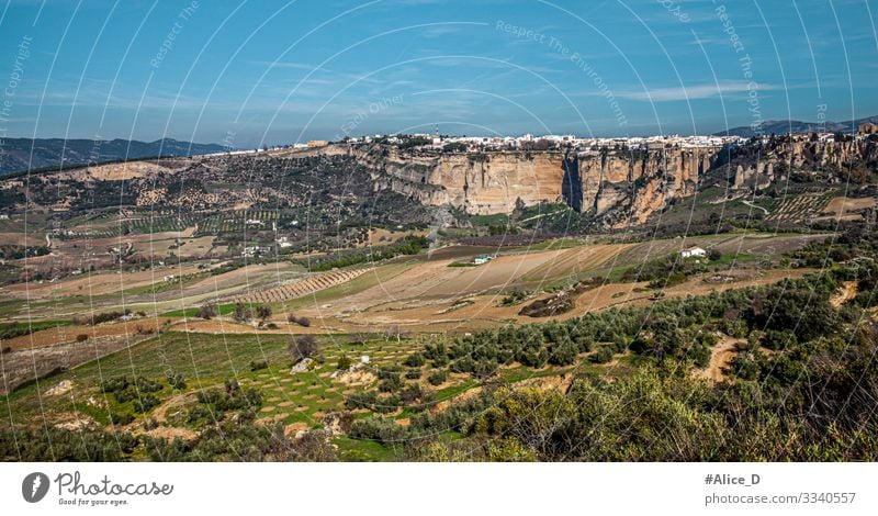 Panoramic views of Ronda nature and urban landscape Vacation & Travel Tourism Sightseeing City trip Hiking Nature Landscape Meadow Field Hill Rock Spain Europe