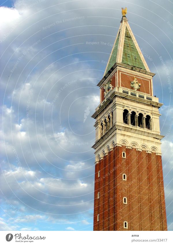 Campanile San Marco Venice St. Marks Square Clouds Ocean Impressive Europe Perspective