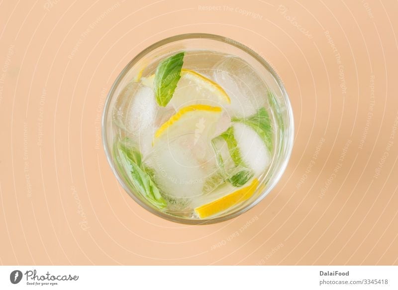 basil lemonade refresh drink for summer Fruit Beverage Lemonade Juice Alcoholic drinks Summer Table Leaf Wood Cool (slang) Fresh Green background Basil