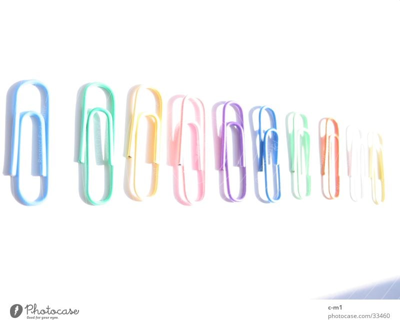 paperclips Paper clip Multicoloured Overexposure Colour Row