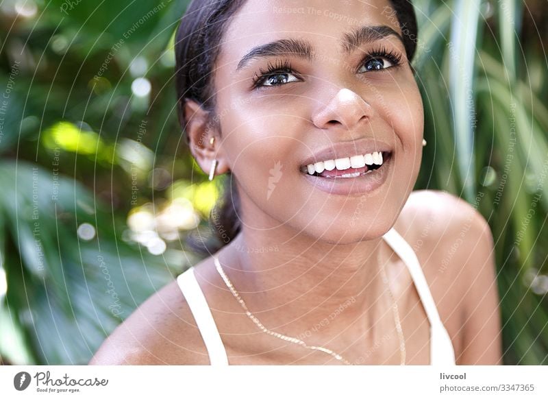 radiant woman, havana - cuba Lifestyle Happy Island Garden Human being Feminine Young woman Youth (Young adults) Woman Adults Head Face Eyes Ear Nose Mouth Lips
