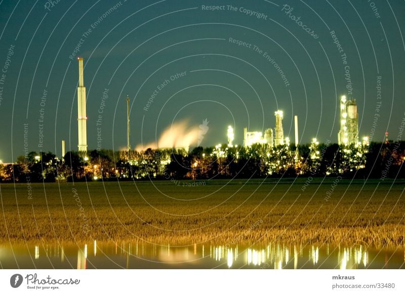 refinery Long exposure Factory Night Obscure Refinery Industry industrial world Factory at night