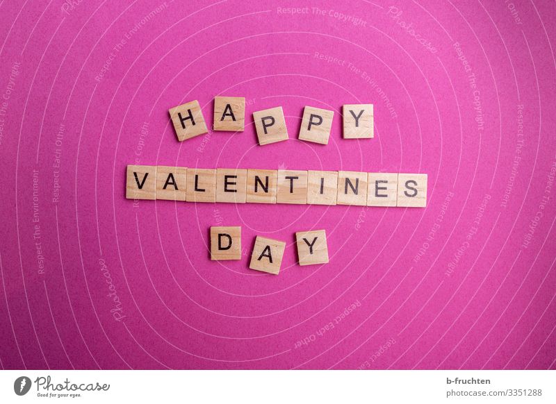 Happy Valentine Feasts & Celebrations Valentine's Day Paper Characters Reading Write Brash Crazy Pink Scrabble Happiness Love Loyalty Infatuation Colour photo