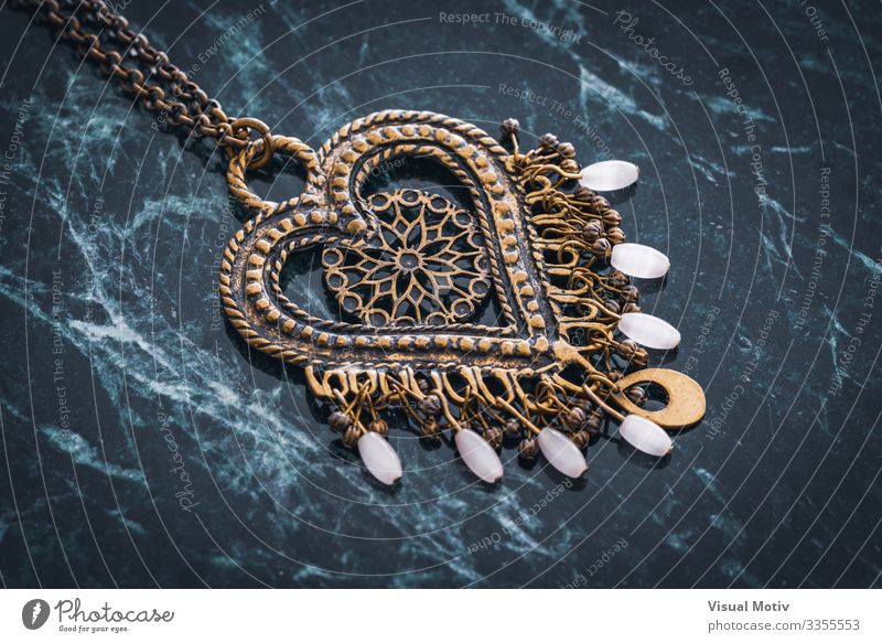Ethnic style heart pendant Design Beautiful Decoration Craft (trade) Art Fashion Jewellery Metal Ornament Heart Colour Creativity background boho boho style
