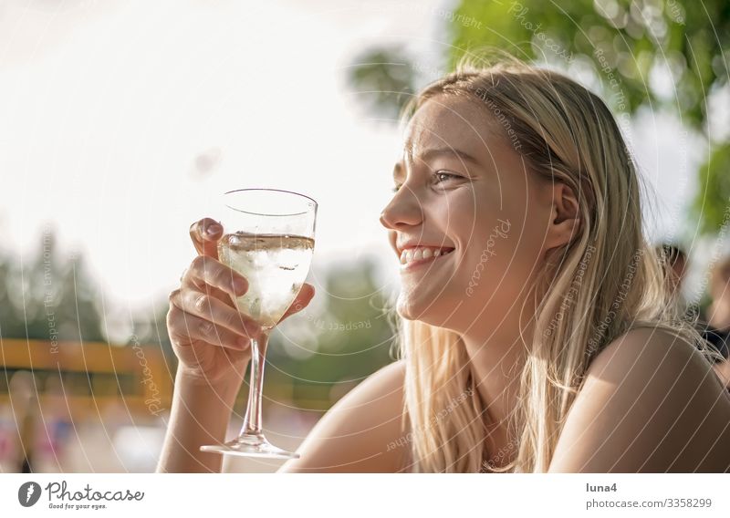 laughing young woman drinking wine Woman Drinking Glass Alcoholic drinks relaxed To enjoy fortunate Beverage Refreshment cheerful Vine deceleration fun youthful