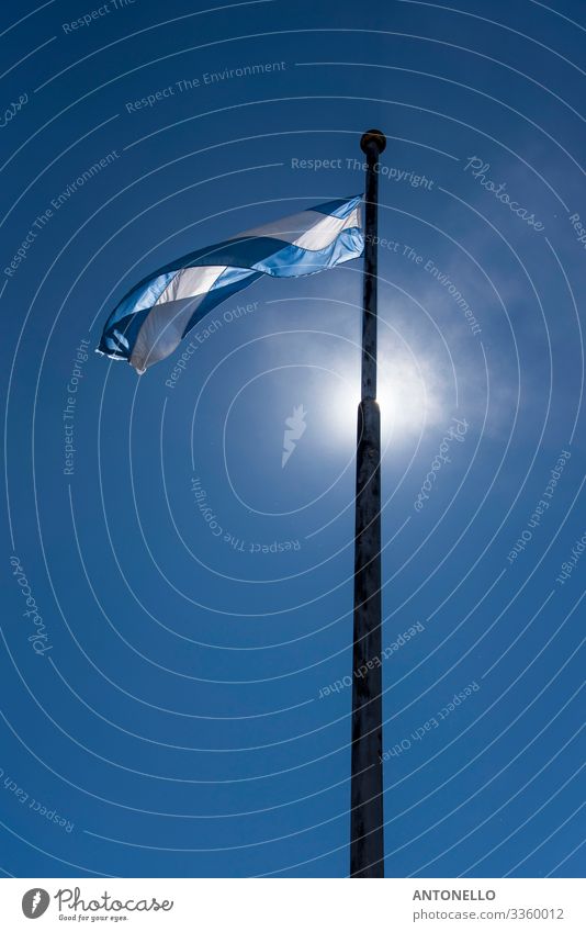 The Argentine flag, the sun and the stars during the day Vacation & Travel Tourism Summer Sun Air Sky Cloudless sky Sunlight Beautiful weather Argentina