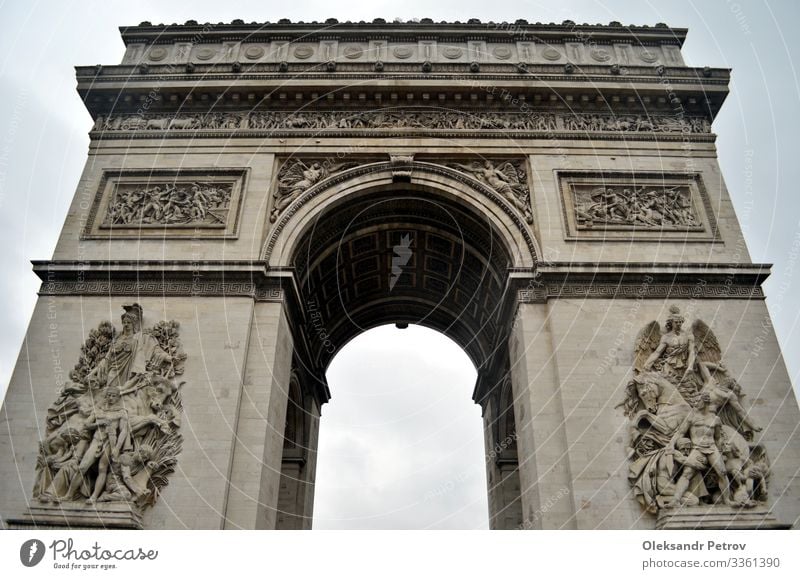 Arc de Triomphe in Paris in rainy day Vacation & Travel Tourism Building Architecture Monument Historic arch triumph french France Europe landmark City famous