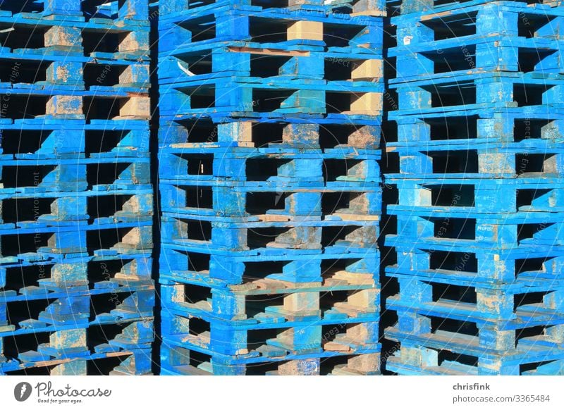 Blue Euro pallets stacked Lifestyle Economy Industry Trade Logistics Services SME Technology Transport Vehicle Rail transport Movement Cheap Flexible Stress