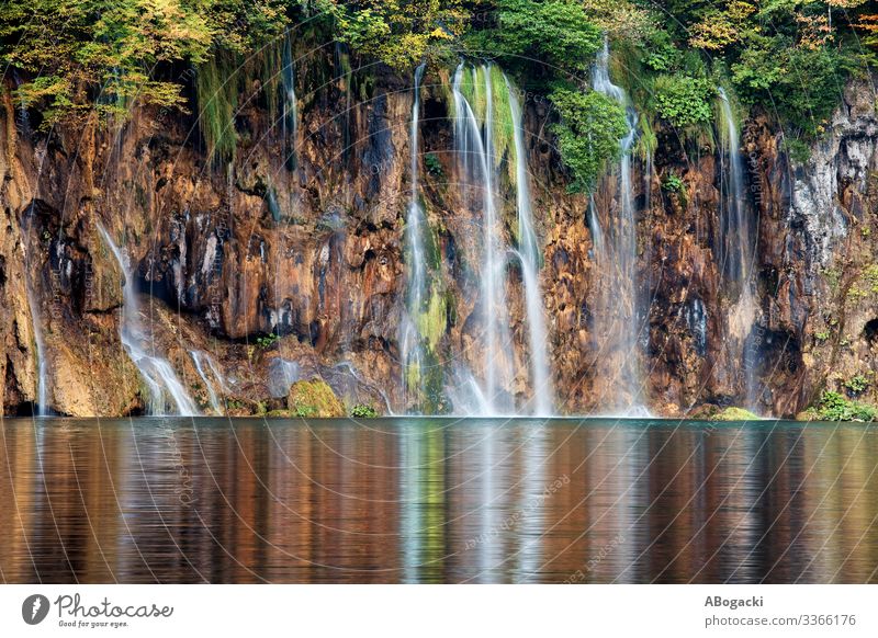 Waterfall In Plitvice Lakes National Park In Croatia Environment Nature Landscape Rock Pond Movement Serene Calm Adventure Relaxation Colour Idyll water cascade