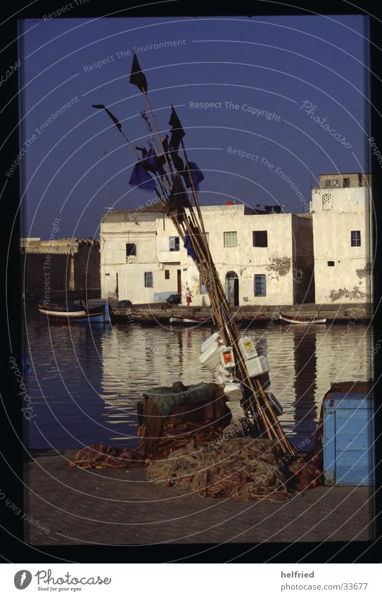 fishing port Tunisia Fisherman Fishing port Fishing net Romance Moral bizerte Harbour painter's corner