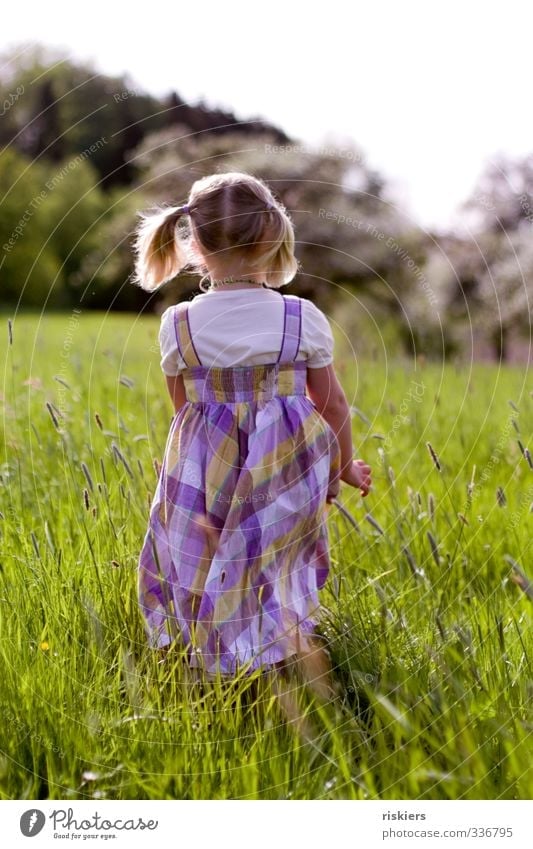 days like these... Feminine Girl Infancy 1 Human being 3 - 8 years Child Environment Nature Landscape Spring Summer Beautiful weather Meadow Discover Going Free