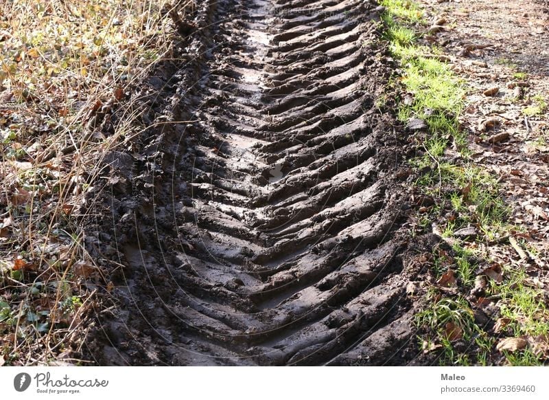 Tread marks on a dirty road Car Dirty Field Landscape Pattern Street Tracks Profile Tire tread Vehicle Background picture Earth Territory Structures and shapes