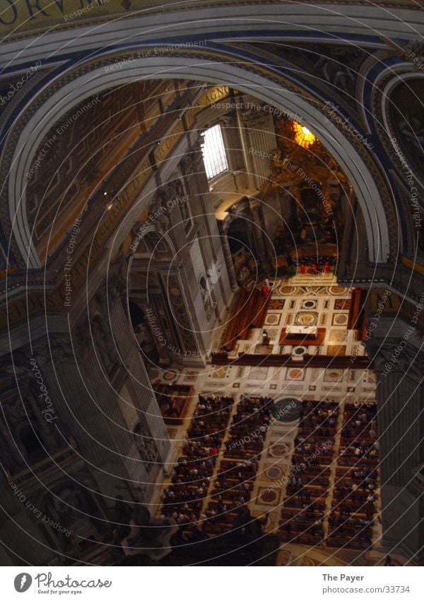 St. Peter's Basilica from the inside St. Peter's Cathedral Rome Italy Ant Architecture pay benevolence Pope Religion and faith Dome Strawberry