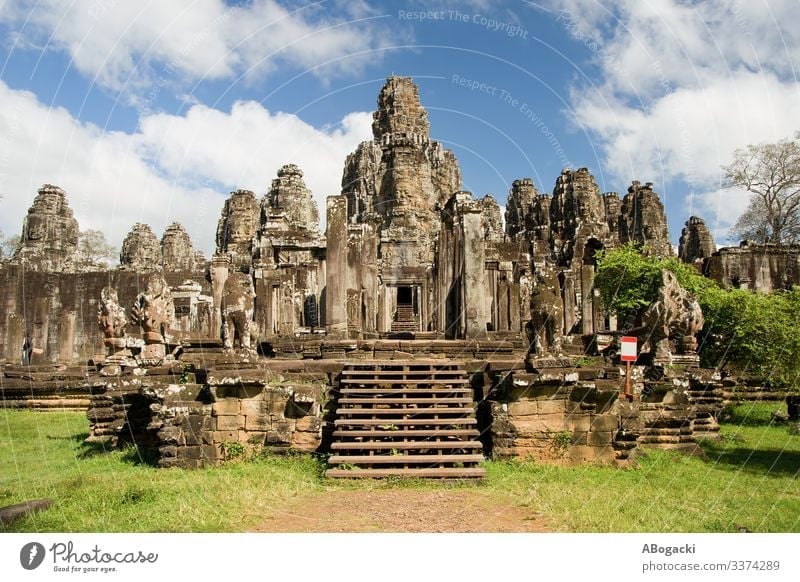 Bayon Temple in Cambodia Vacation & Travel Tourism Trip Adventure Culture Asia South East Asia Ruin Building Architecture Monument Old Historic Mysterious