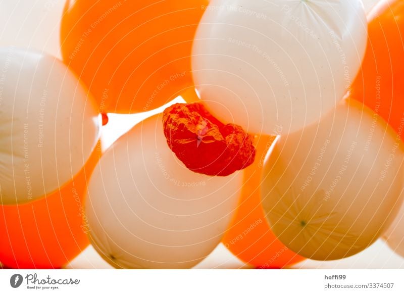 Balloons that slowly but steadily run out of air Joy Fairs & Carnivals Birthday Old Happiness Fresh Hip & trendy Uniqueness Near Retro Orange White