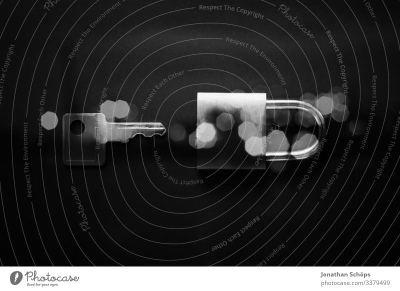 Password and encryption. Data protection with key and padlock Abstract black background Black texture gdpr general privacy policy Minimal black minimalism