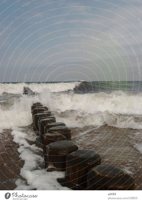 foaming sea (2) Baltic Sea Beach Wind Waves Water Ocean Wind speed Break water Foam