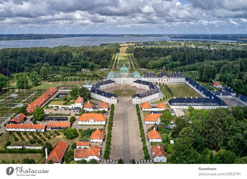 Aerial view of Fredensborg Palace, Denmark ancient architecture attraction castle denmark king old princess queen tourism tourist travel visit danish