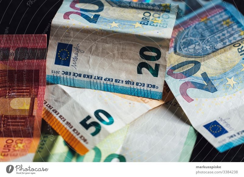 EURO banknotes Euro Euro symbol € Money Bank note cash Loose change corruption tax evasion Illegal earnings Payment pay cash Financial Industry Luxury Income