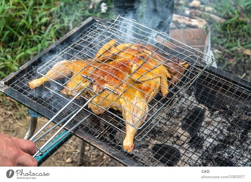 Delicious whole chicken grilled outdoors outdoor cooking try cooking barbecue bbq picnic do you like sausages cook out broiled barbecue oven der grill