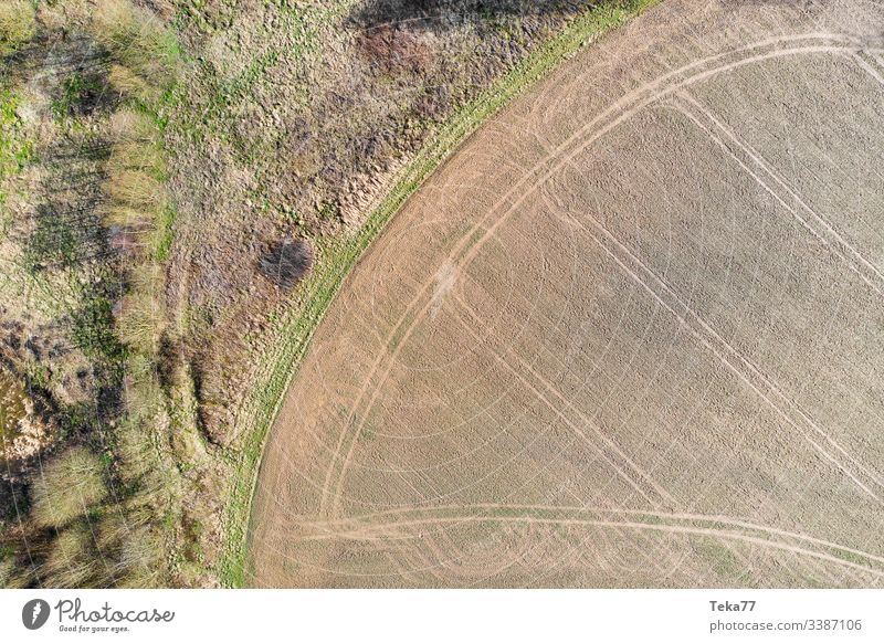 #Field tracks and forest edge Forest from on high drone acre Tracks Agriculture trees