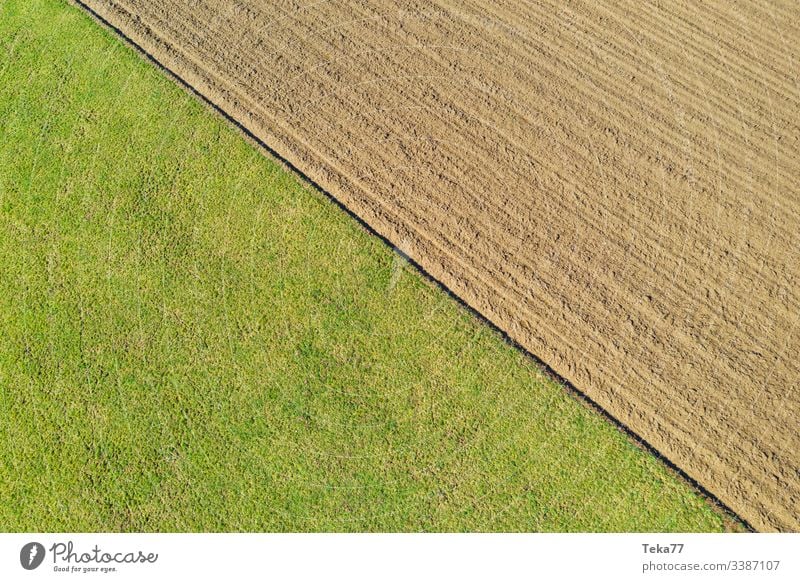 #Field and field from above drone from on high agriculture Working in the fields Margin of a field Forest Farm two grass acre Divide Nature Germany lines