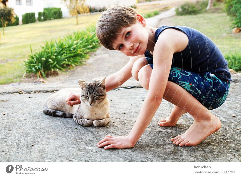 favourite person | because he loves animals so much Animal portrait Sunlight Light Day Exterior shot Colour photo Trust Encounter To enjoy Friendship