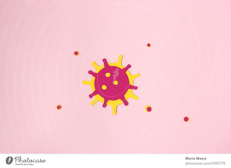 Corona Virus Illustration coronavirus illustration Paper Close-up Abstract Bacterium background Pink medicine research science Health care Laboratory