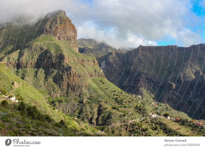 Landscape with mountain range around the Teide on canary island Tenerife teide national park highest mountain canary islands spain blue sky vacation background