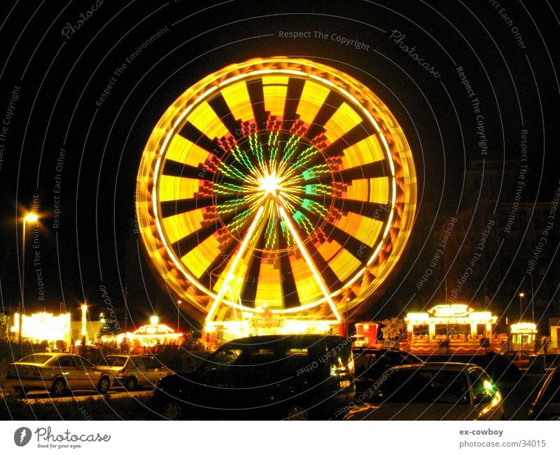 staircase effect Ferris wheel Night Long exposure Leisure and hobbies