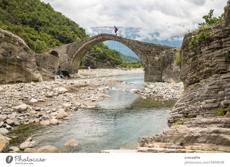 Albania Vjosa Valley wild river Wilderness Mountain Calm Peaceful Nature Landscape Environment Vacation & Travel Tourism Deserted Adventure Idyll Serene Clouds